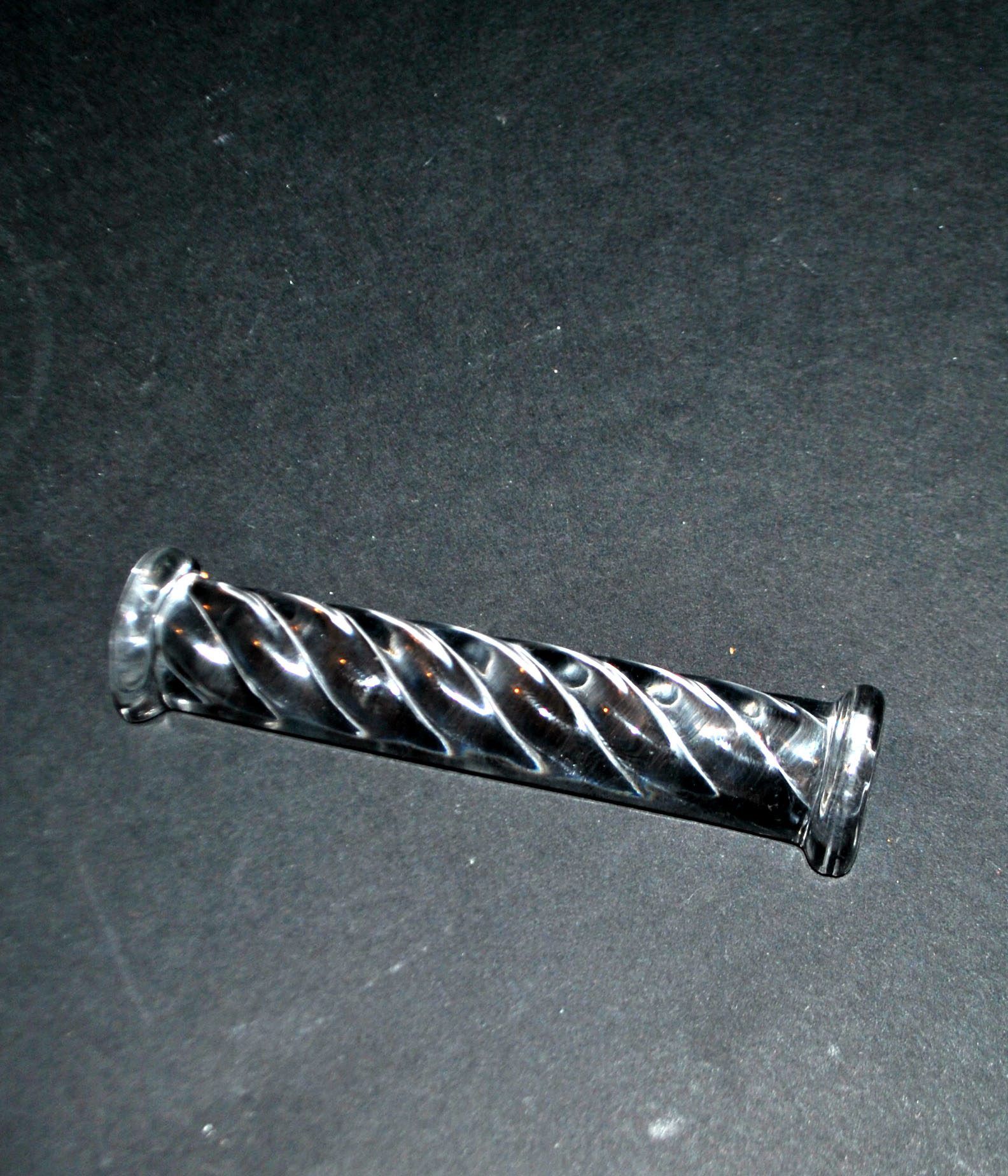 Set of 6 designer knife rests in twisted molded glass - vintage tableware