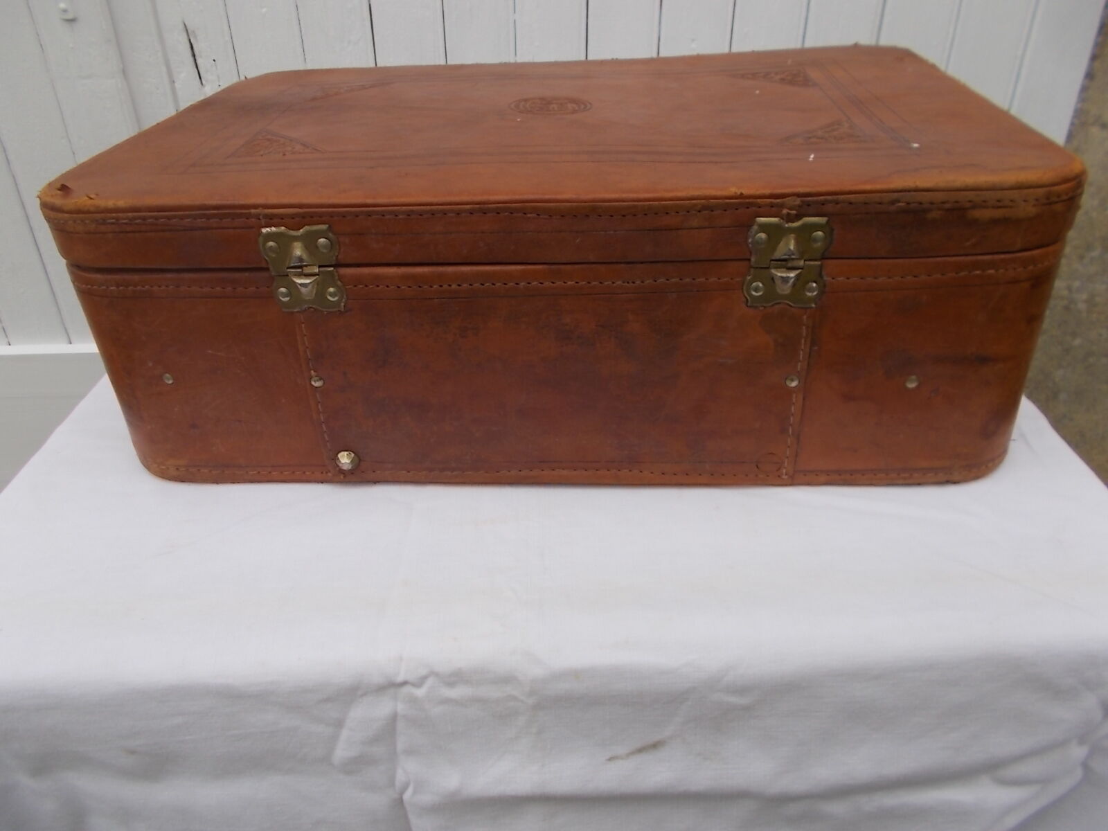 Vintage leather suitcase