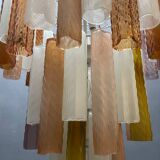 Large Multicolored Murano Glass Tube Chandelier, 1980s