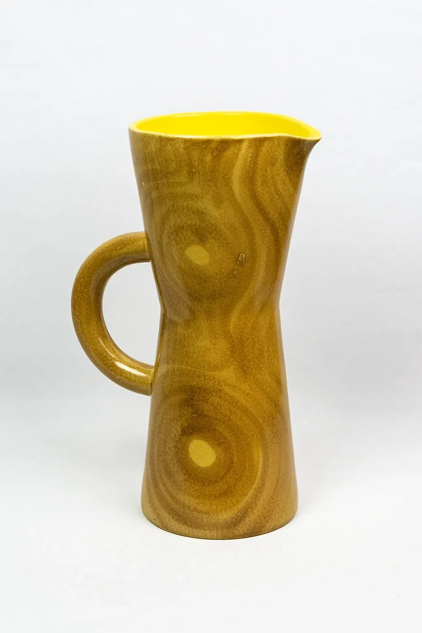 Large jug Robert Dupanier, glazed ceramic faux olive wood