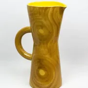 Large jug Robert Dupanier, glazed ceramic faux olive wood