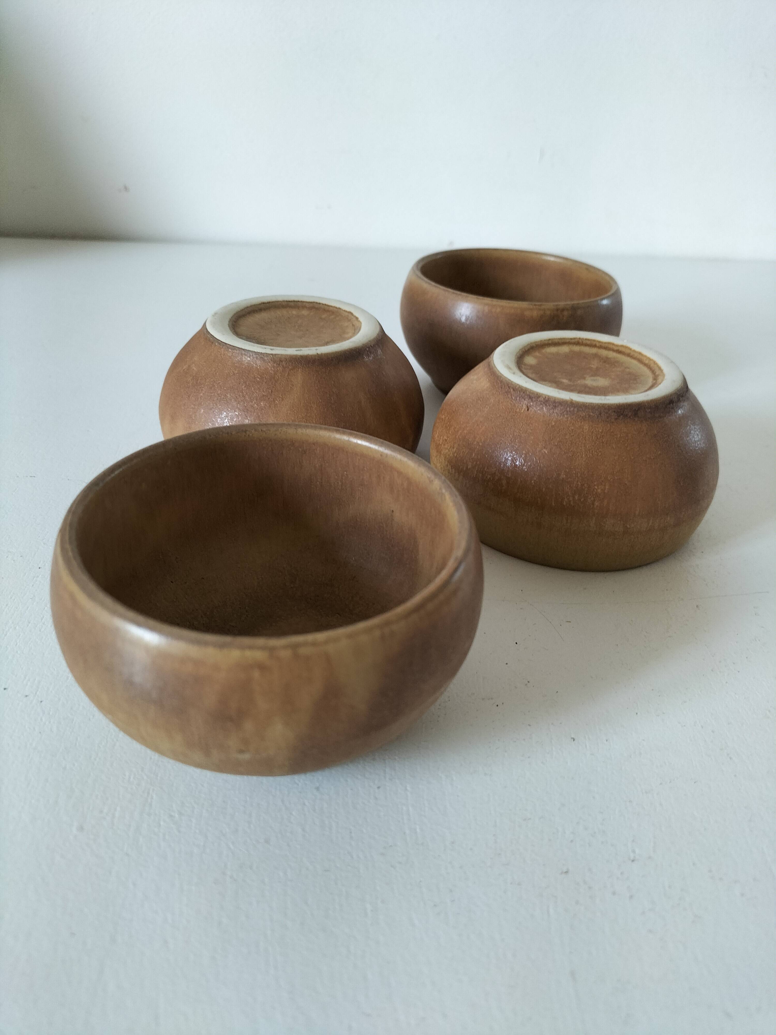 Ensemble 4 coupelles grès vintage
