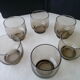 Set of 6 glasses smoked cups 60s-70s