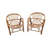 Vintage rattan armchairs from the 60s