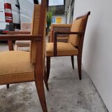 Pair of armchairs bridge era art deco walnut
