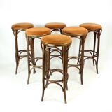 Thonet Design Bentwood Bar Stools No. 73 By Ton, Set Of 6