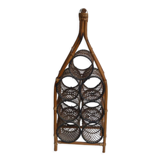 Rattan bottle rack