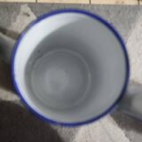 Cafetière ancienne BB Frères tôle émaillée  modèle Damier