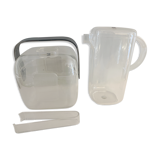 Transparent ice bucket and pitcher, Italian design Guzzini, 1970