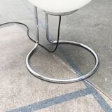 Vintage globe floor lamp in glass and chrome from the space age.