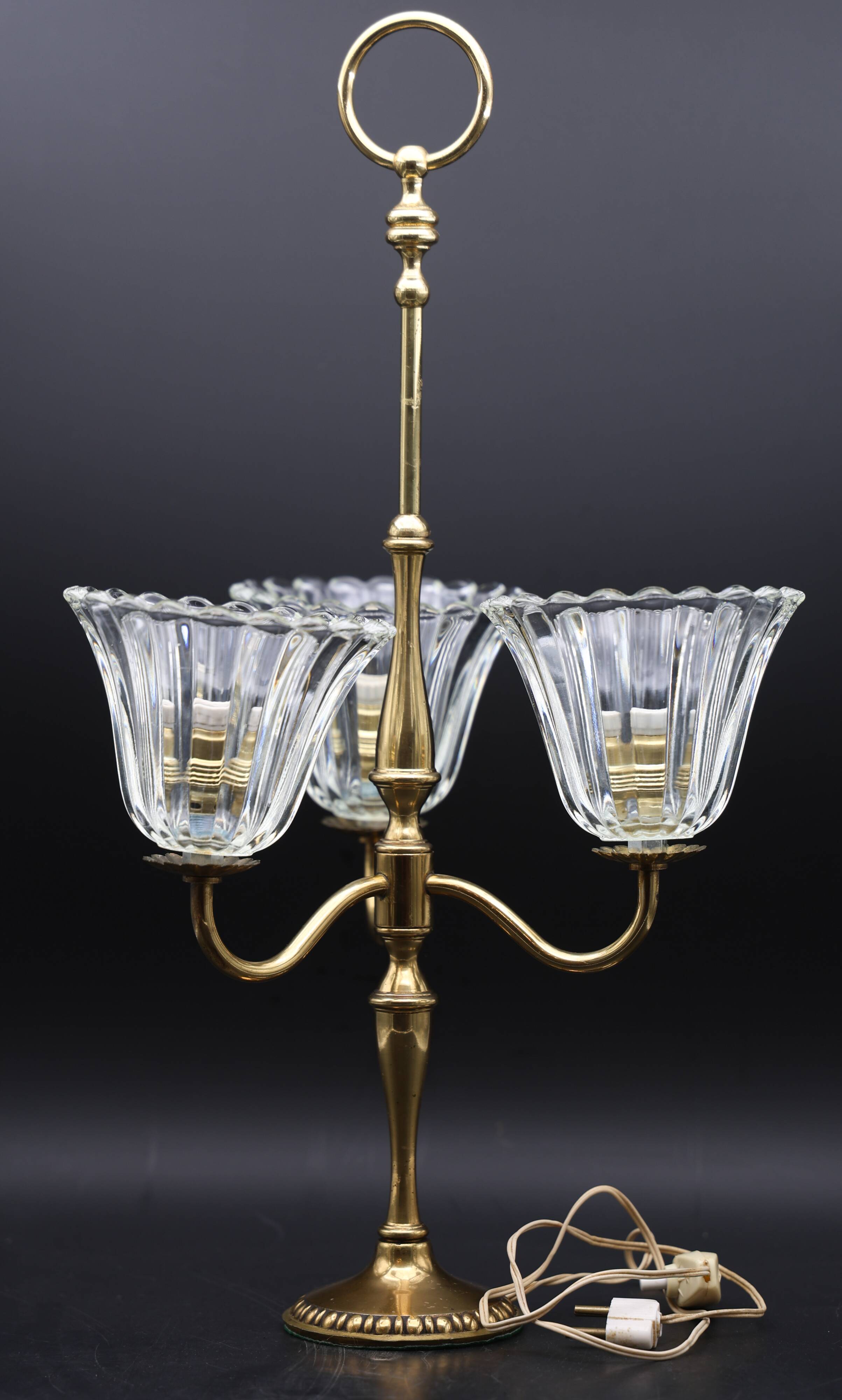 Large Size Art Decò Murano Glass Table Lamp, 1940
