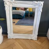 Antique mirror with painted wooden frame