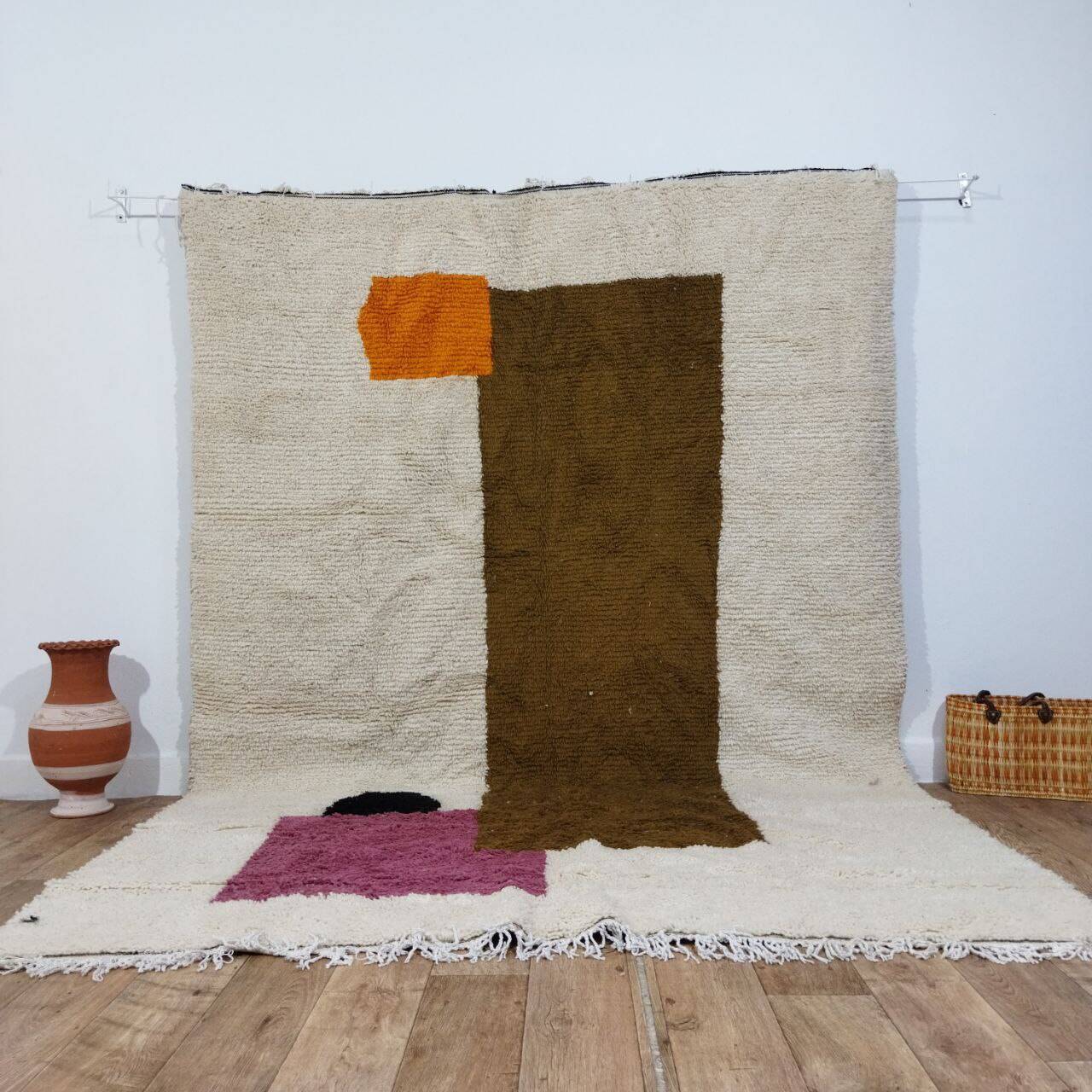 Handmade wool Berber rug 300 x 210 cm