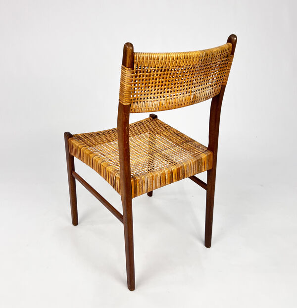 Chaise danoise en teck et corde, années 1960