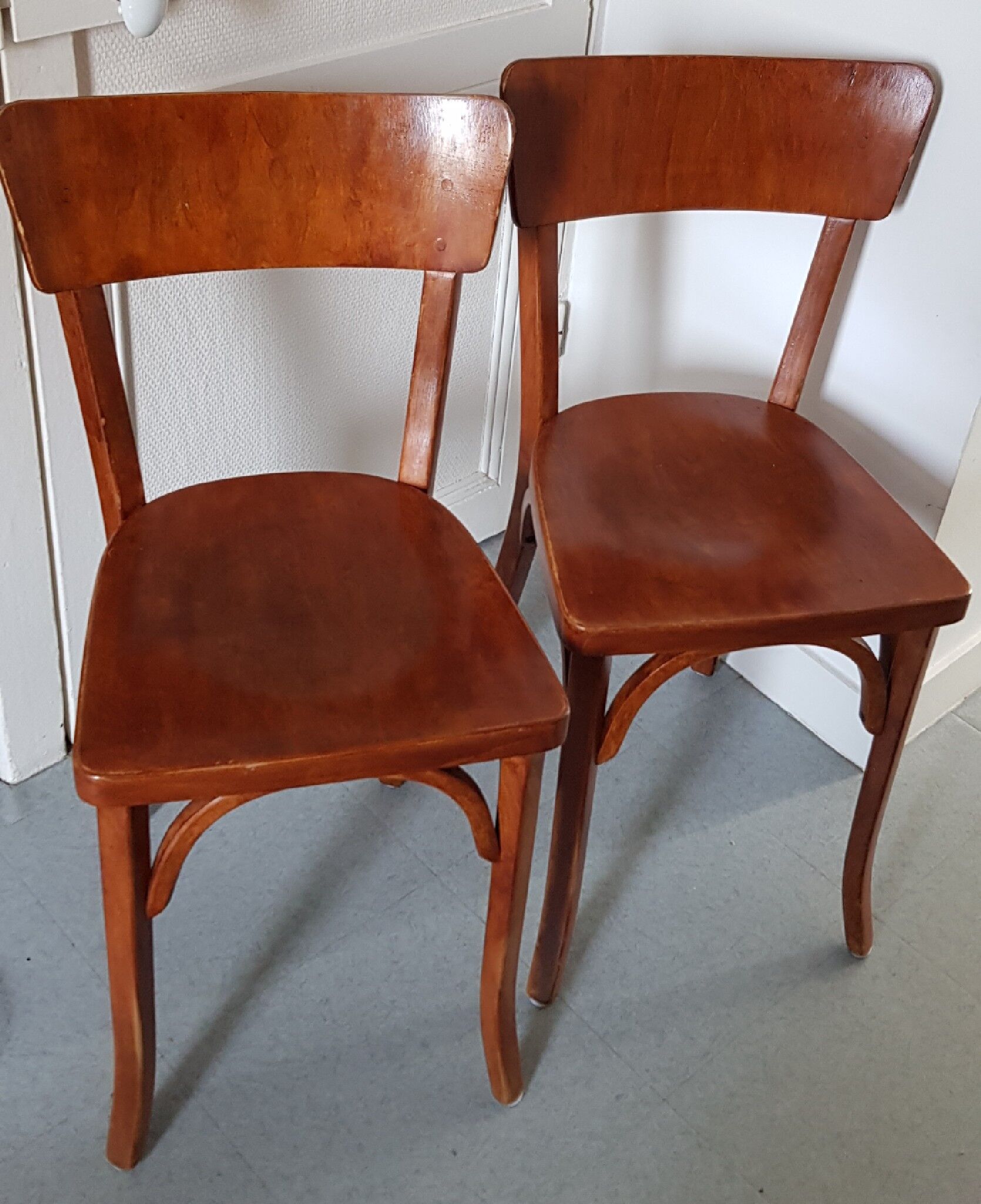 Pair of Baumann bistro chairs