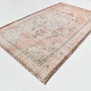 Blush Pink Muted Turkish Vintage Handmade Wool Carpet Rug, 191x316 Cm