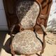 Antique Louis XV cabriolet armchair - floral fabric