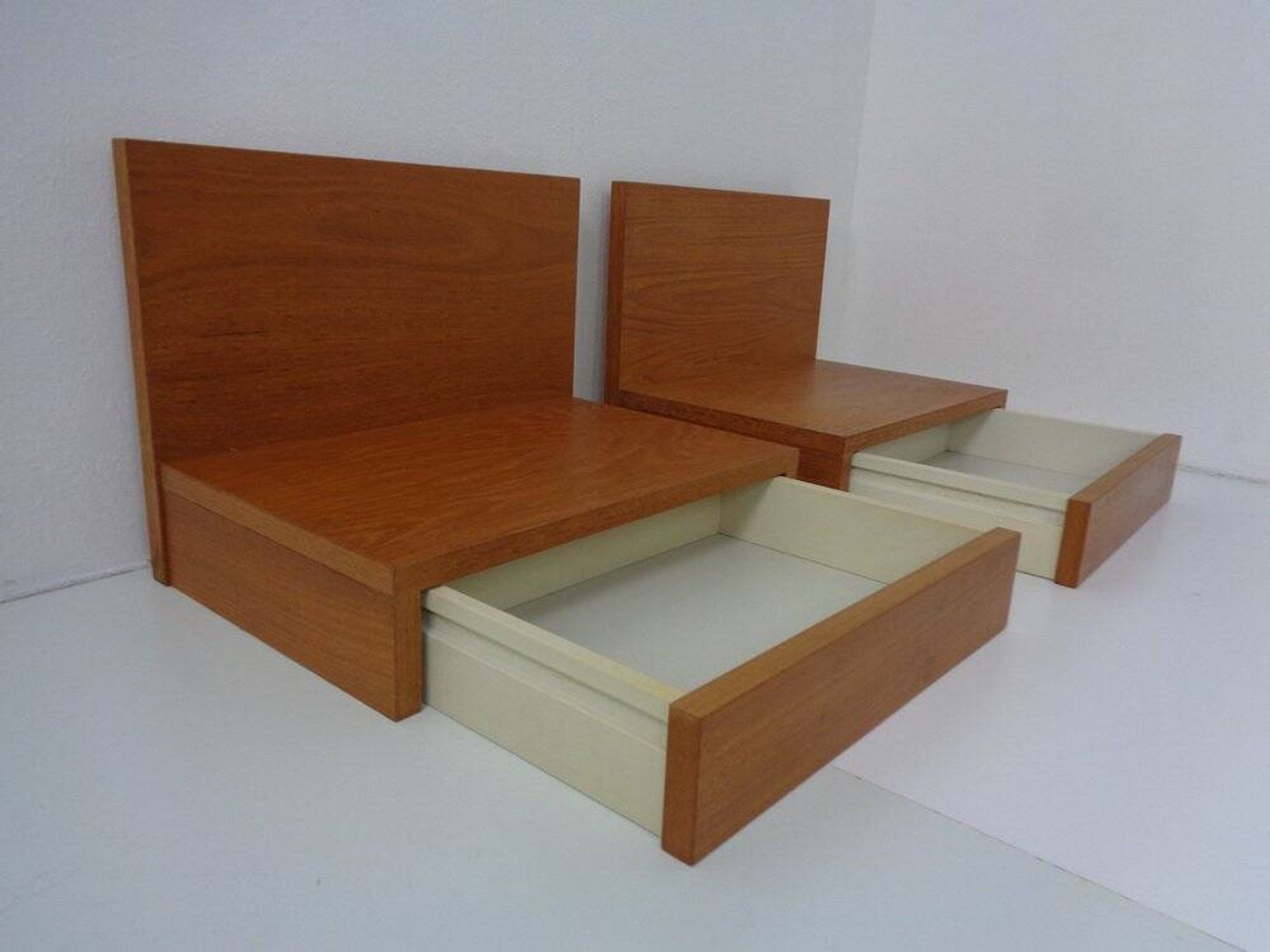 Teak Consoles with Drawers, 1960s, Set of 2