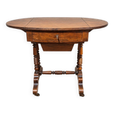 English Victorian sewing table with drop leaves, 19th century.