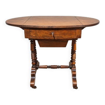 Table de couture victorienne anglaise à abattants, XIXe siècle
