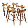 Set of six brutalist stools