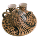 Leopard tiger print coffee service
