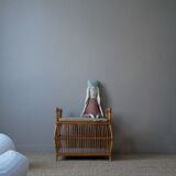 Coffre à jouets en rotin vintage