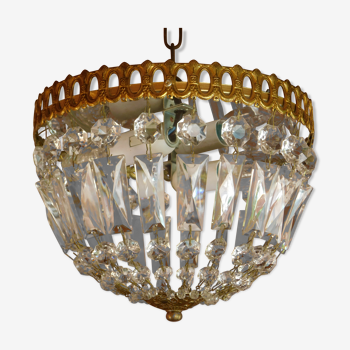 Lustre pampilles corbeille