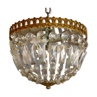 Lustre pampilles corbeille