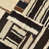 5x7 Brown & Cream Handmade Vintage Kilim Rug, 149x200Cm