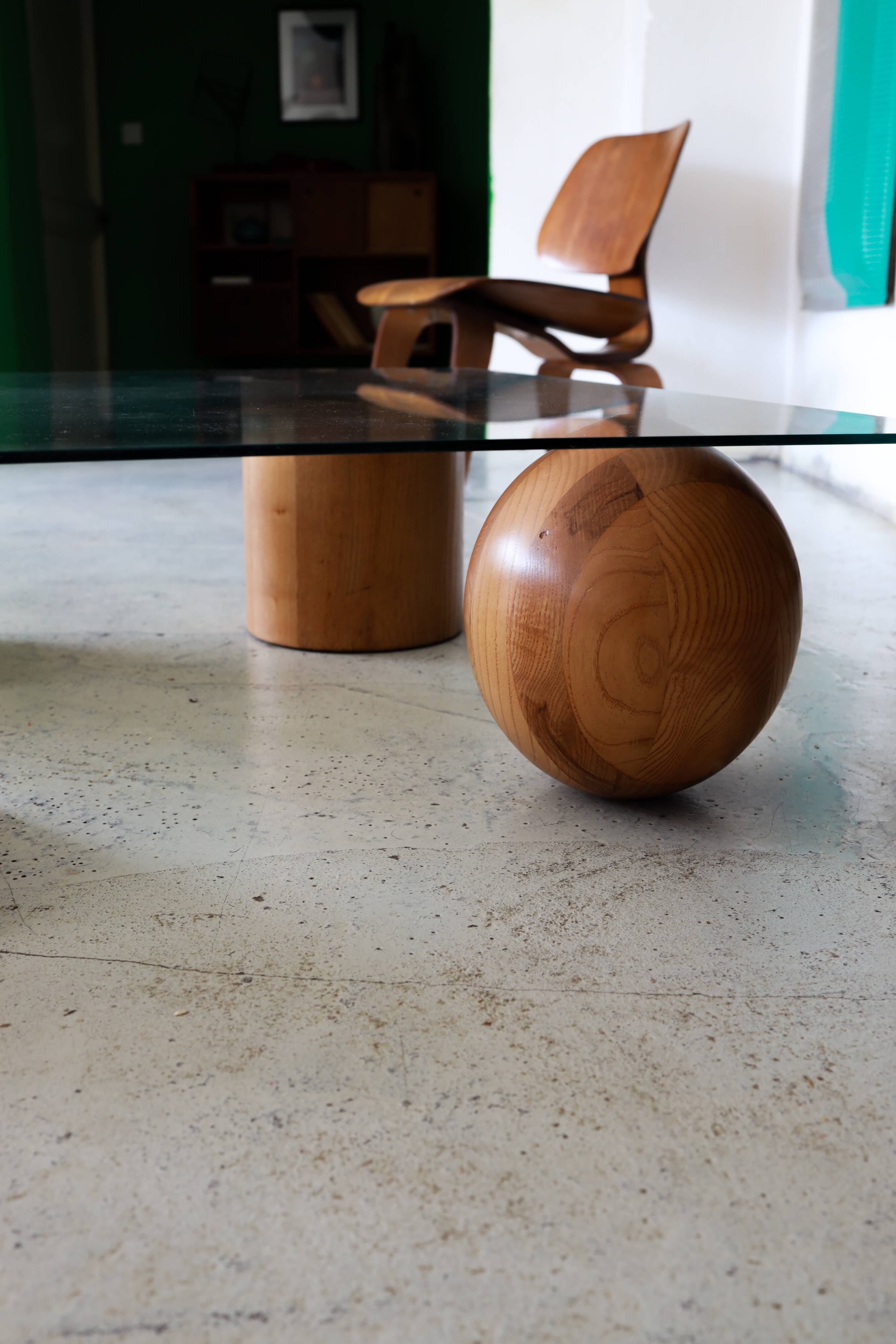 Metaforma coffee table in wood and glass top