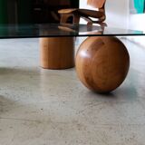 Metaforma coffee table in wood and glass top