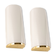 Pair of large opaline glass wall lights in brass designed by Limburg, Germany.