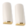 Pair of large opaline glass wall lights in brass designed by Limburg, Germany.
