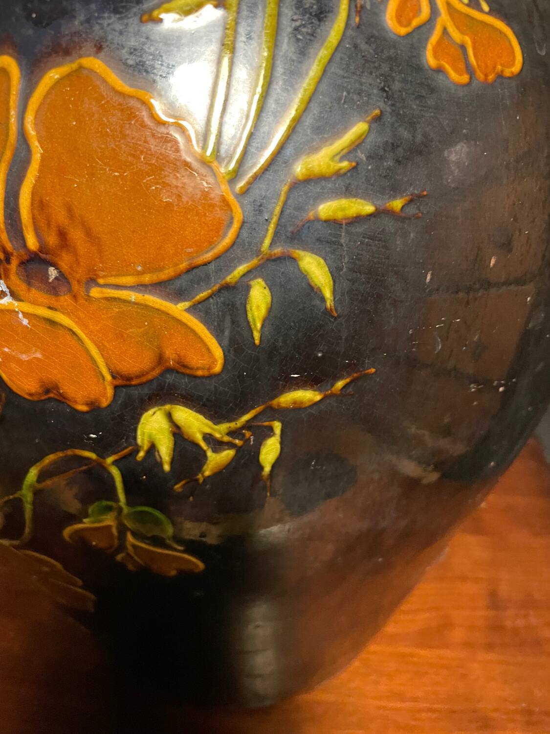 Large French folk art vase