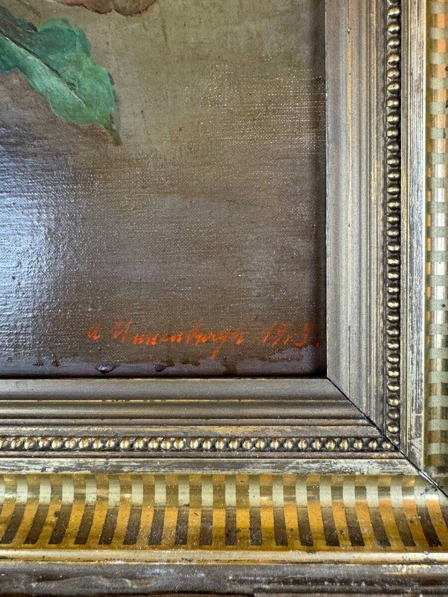 Oil on Canvas Painting Floral Still Life, French School, Paris, Early