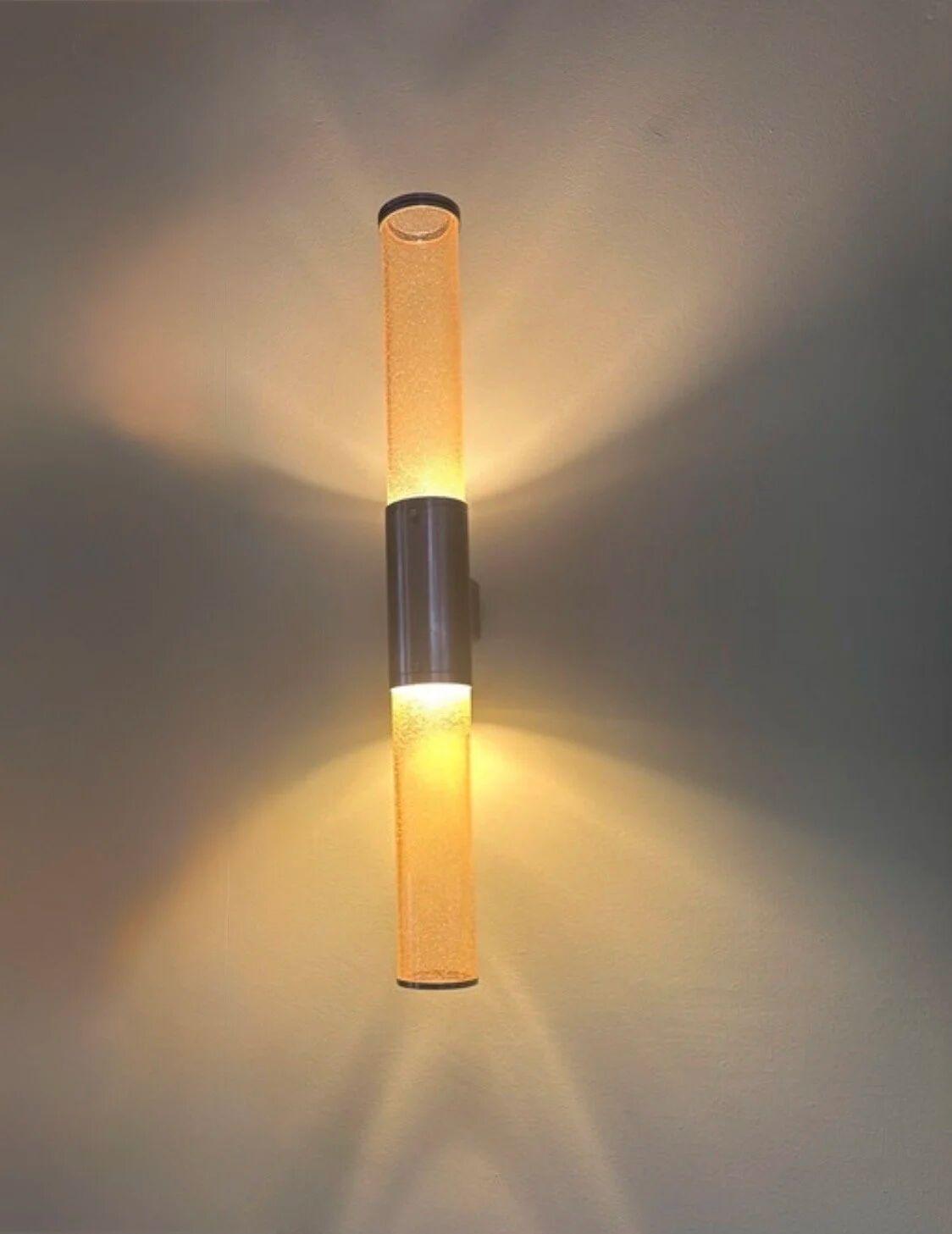 Pair of metal and Murano glass wall lights, 1980