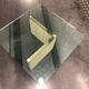 Square travertine vintage bass tabke and glass slab around 1970