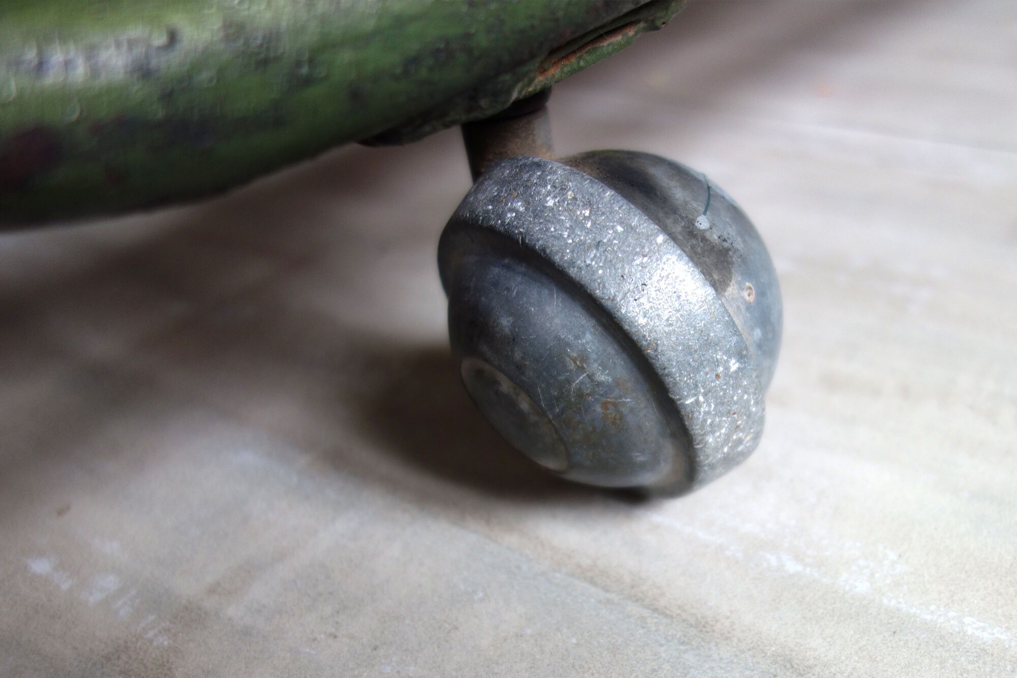 Industrial floor, vintage wheeled