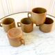 lot de 5 tasses en thé en grès de France anse design années 70