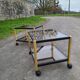 Coffee table golden black and Erard smoked glass