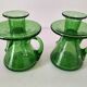 Duo de bougeoirs en verre bullé vert – Verrerie de Biot