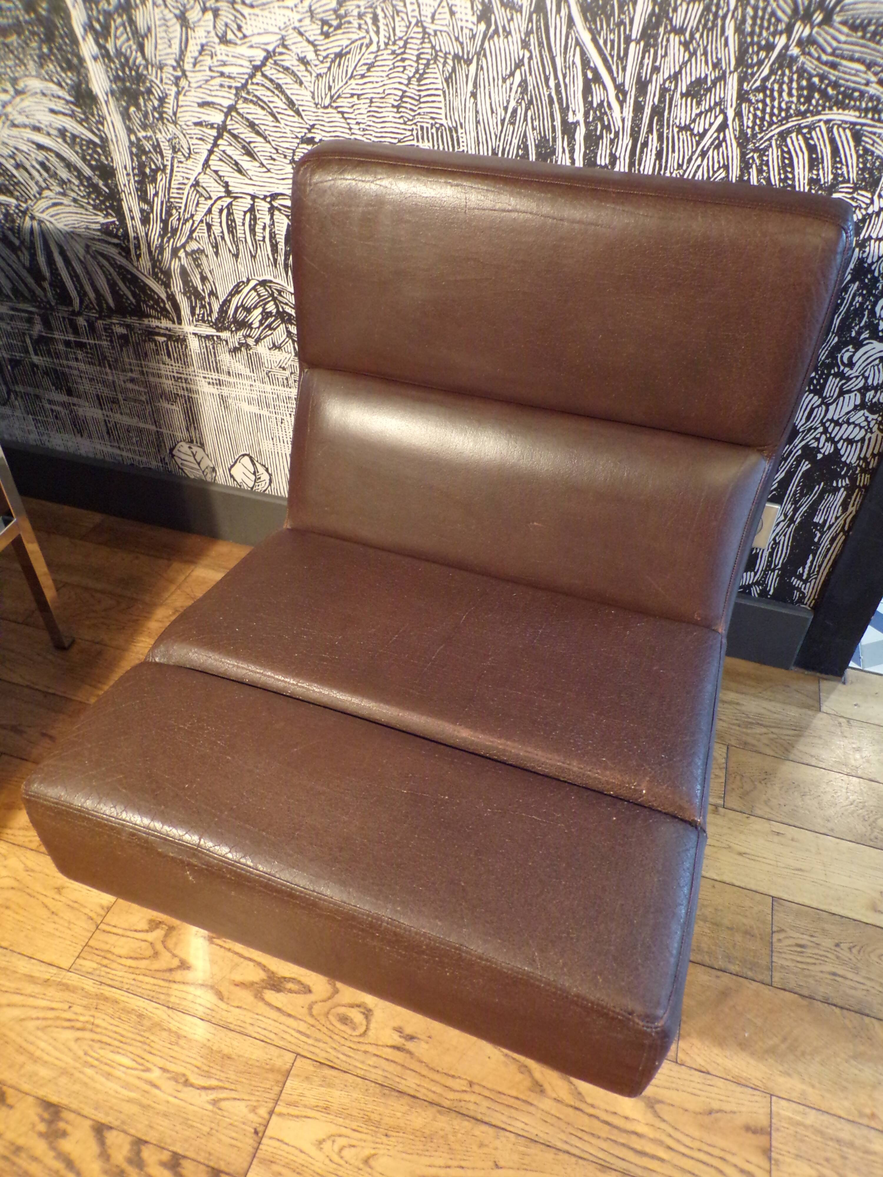 Trio of vinco armchairs in imitation leather