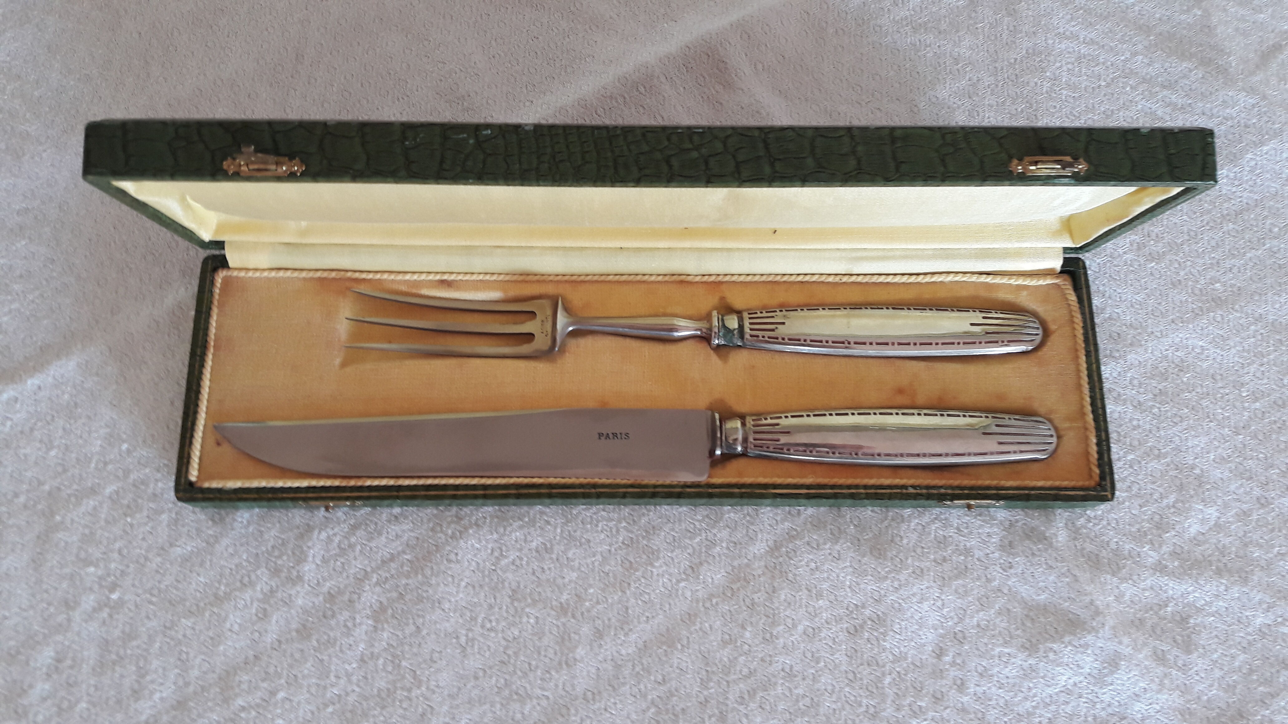 Service cutlery cuts art deco silver metal