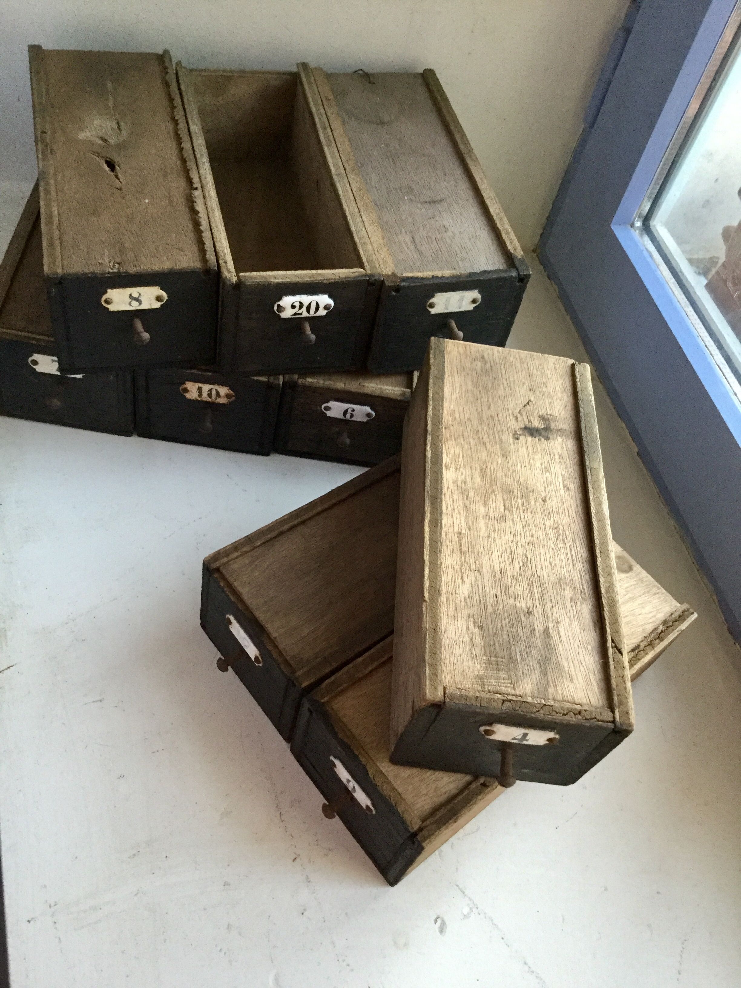 Vintage wooden boxes 50s