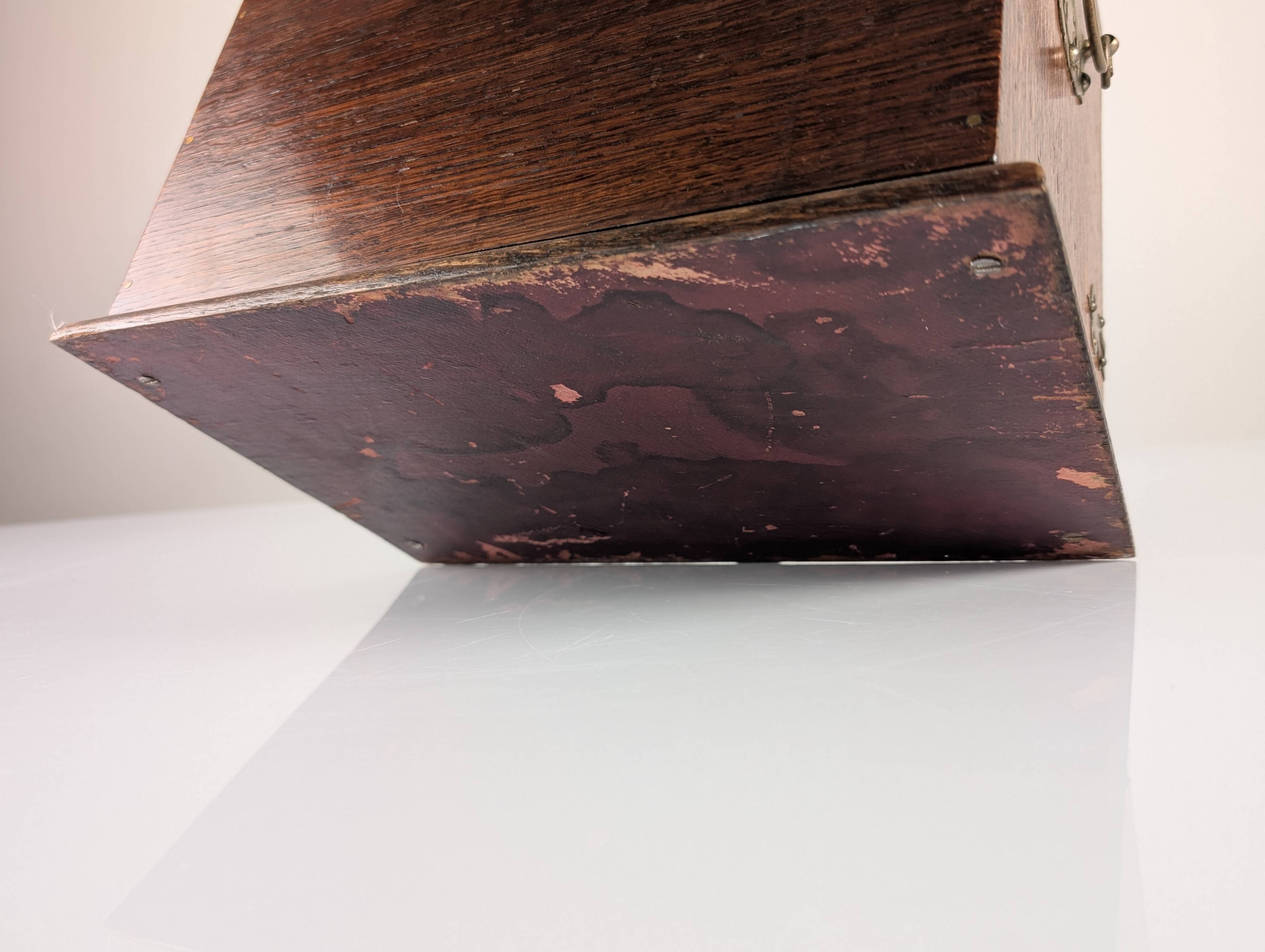 Victorian Oak Writing Cabinet with Automatic Tambour, 19th Century