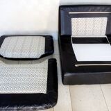 Paire chauffeuses cuir Ligne Roset 1980