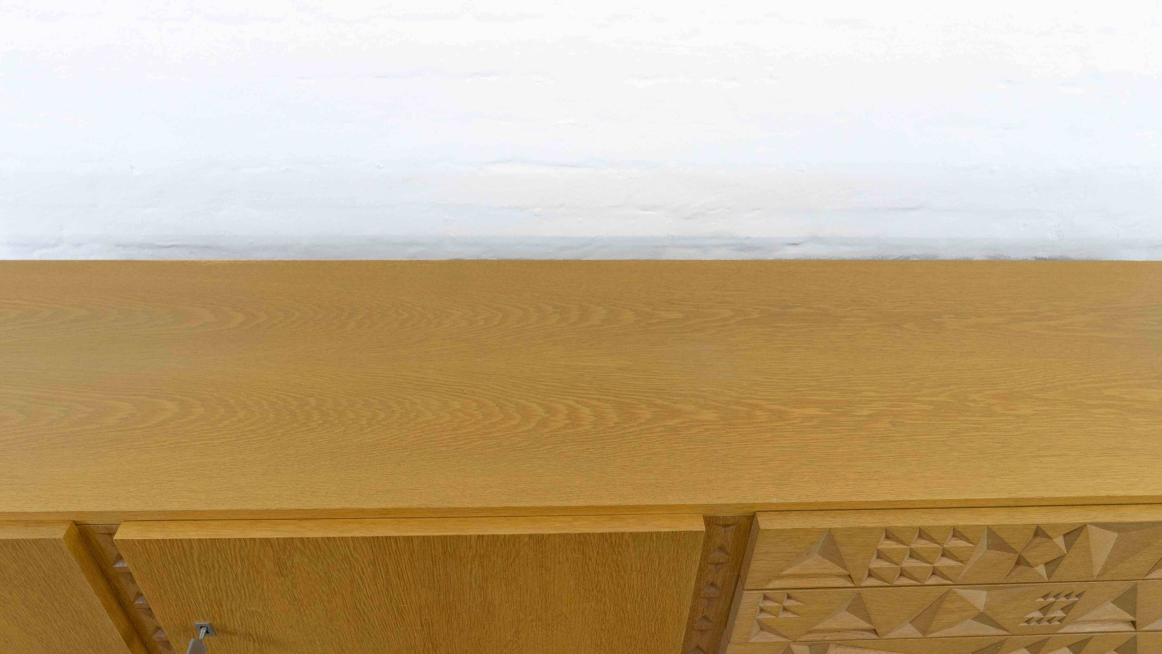 Mid-century brutalist oak sideboard