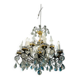 French Bronze and Crystal Maison Bagues style chandelier chandelier