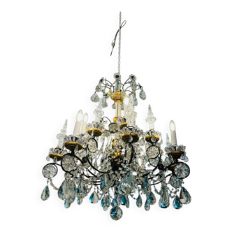Lustre en bronze et cristal français Maison Baguet